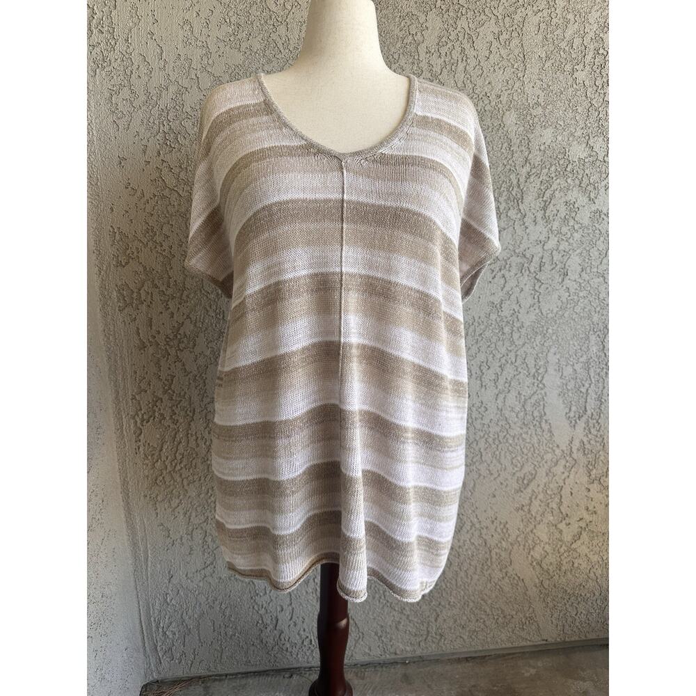 Tommy Bahama women’s size Lg brown linen blend knit tunic
